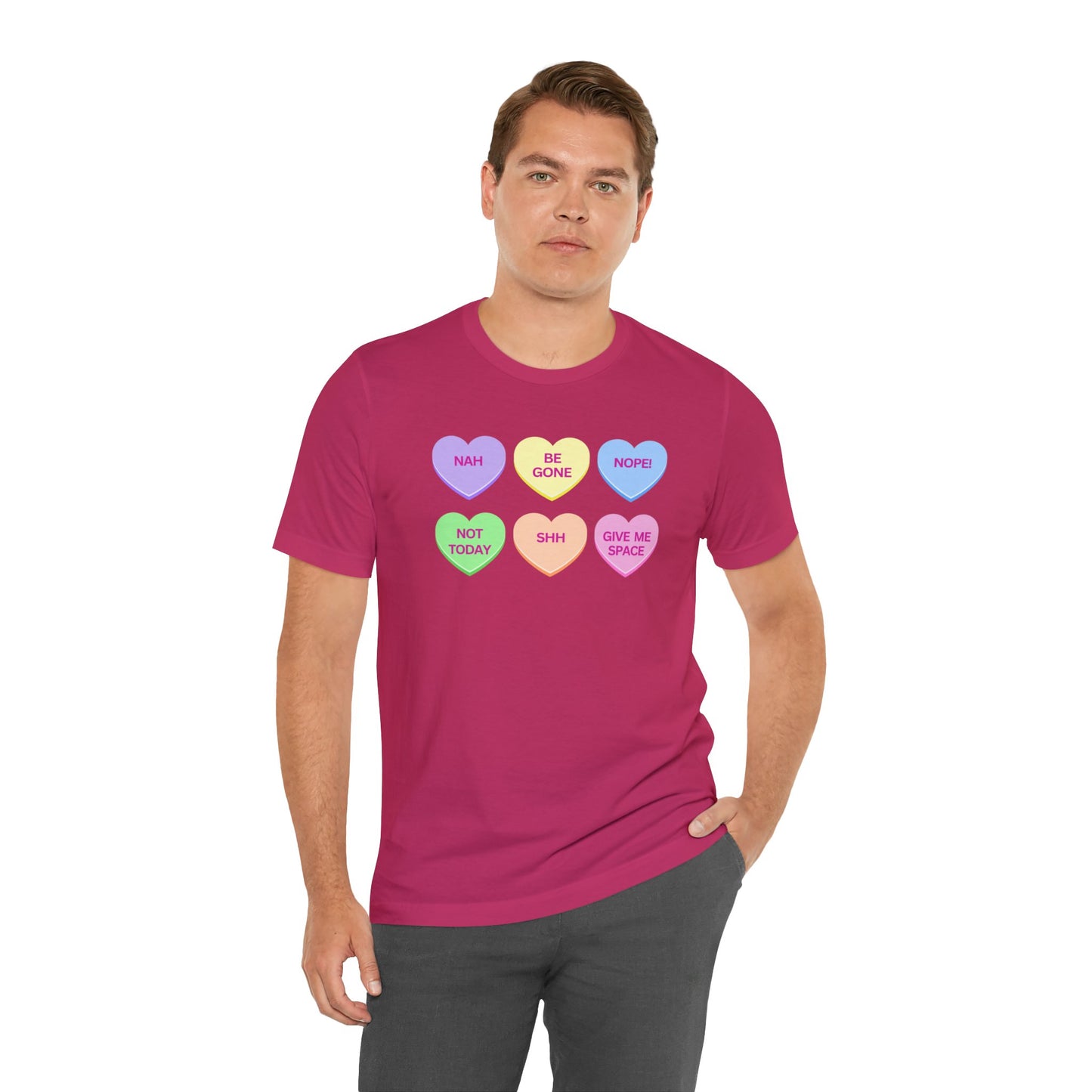 Funny Conversation Heart Unisex Jersey Short Sleeve Tee