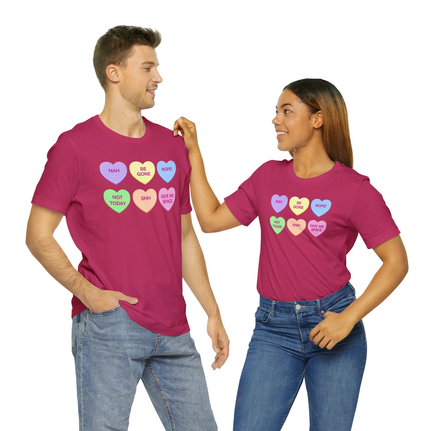 Funny Conversation Heart Unisex Jersey Short Sleeve Tee
