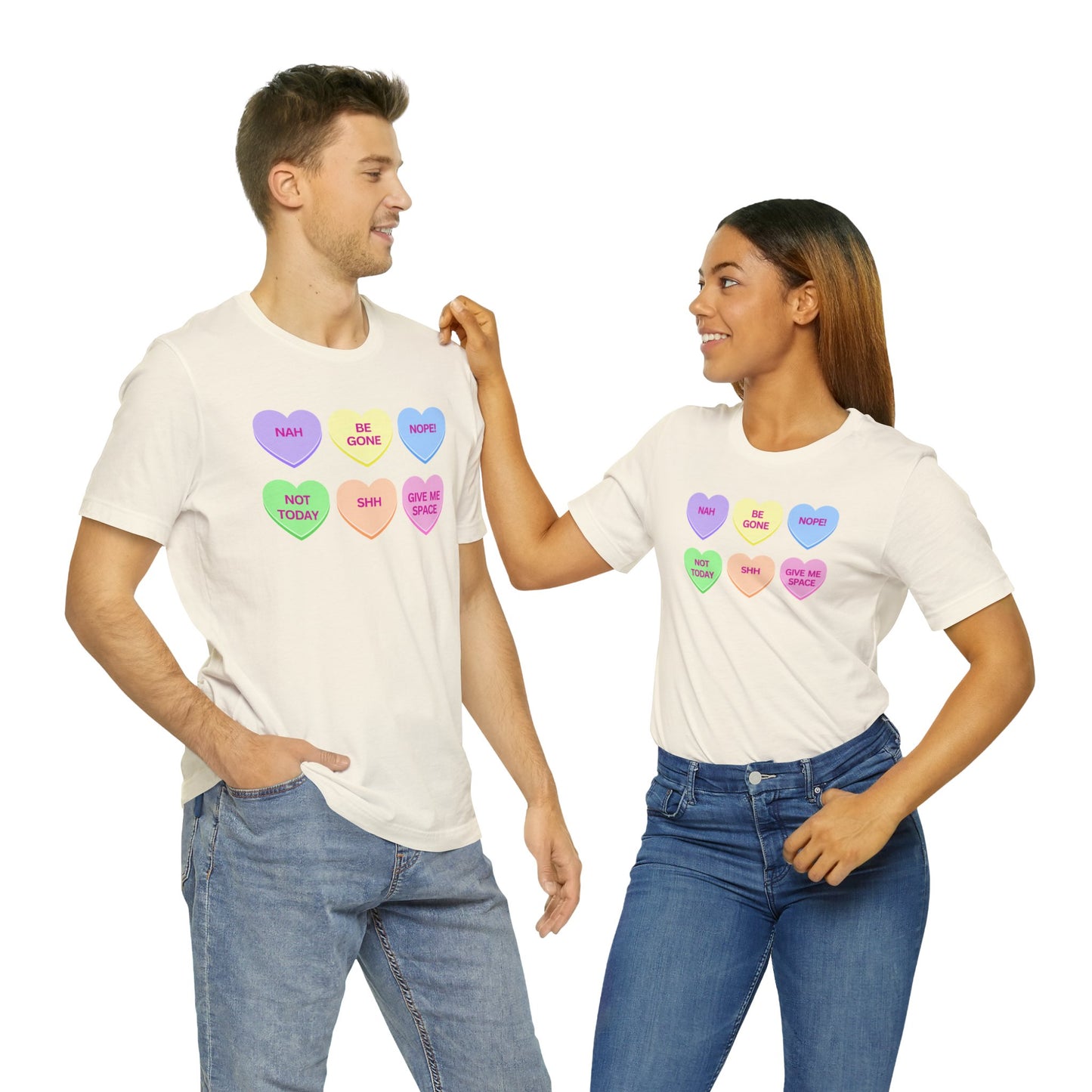 Funny Conversation Heart Unisex Jersey Short Sleeve Tee