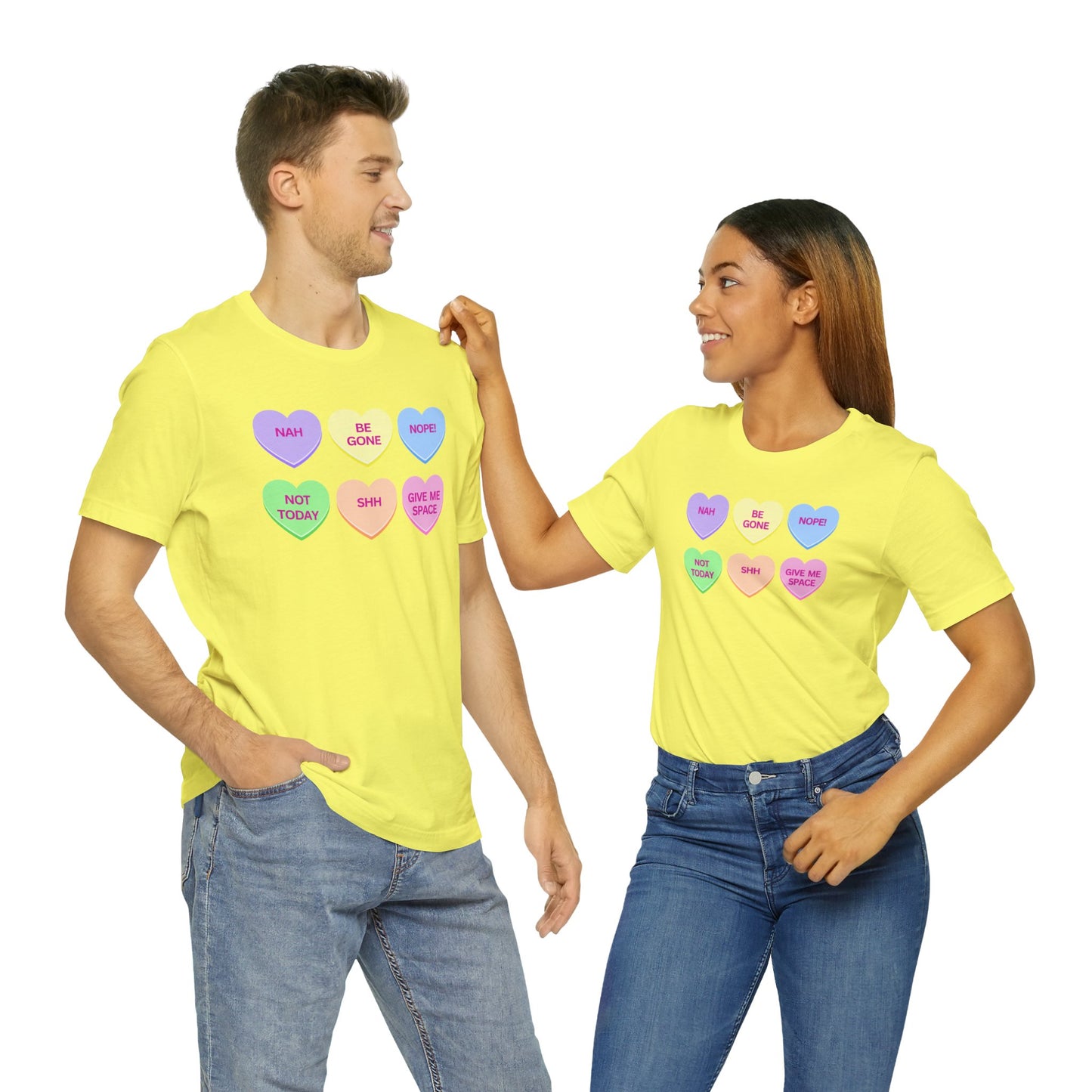 Funny Conversation Heart Unisex Jersey Short Sleeve Tee