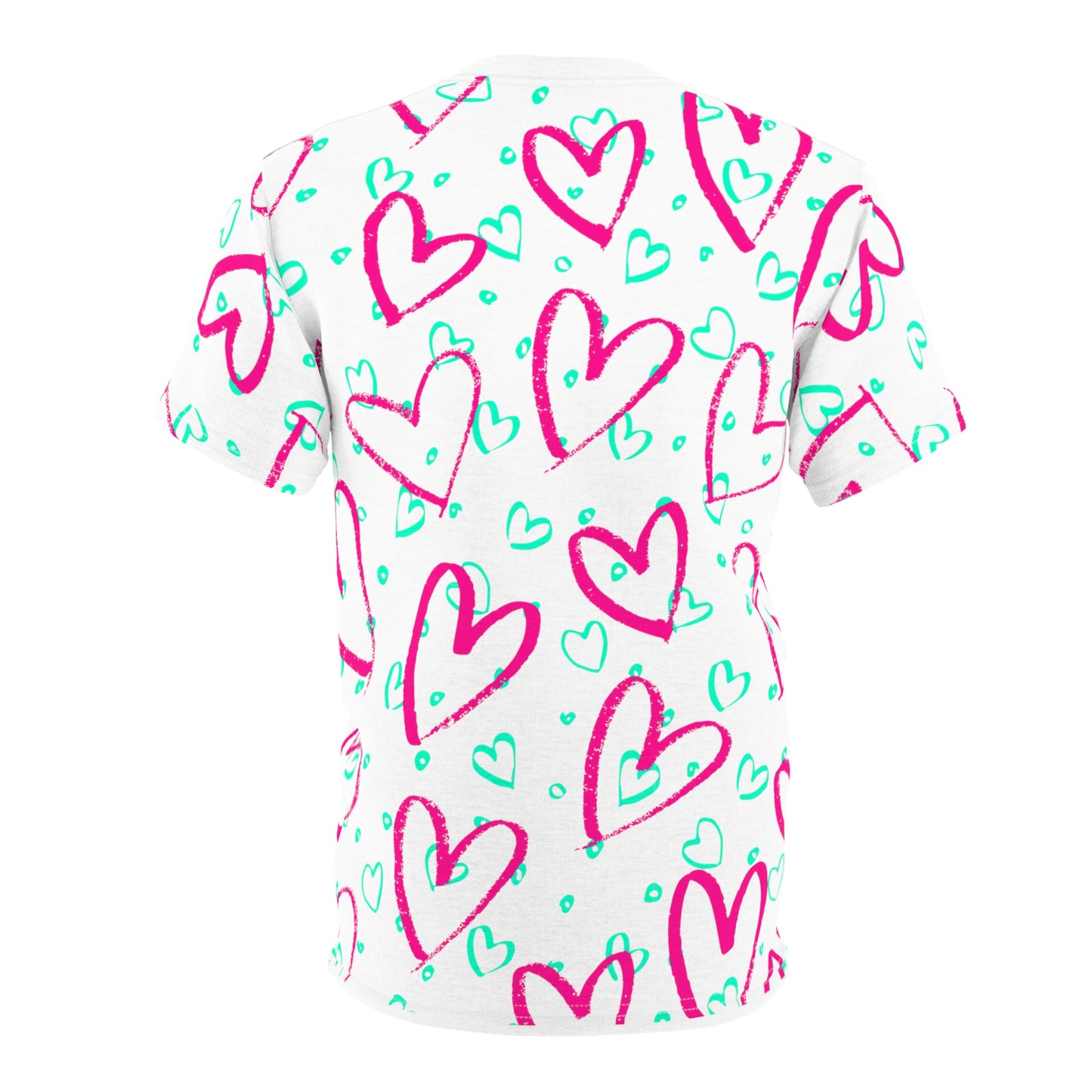Neon Valentine White Unisex Tee (AOP)