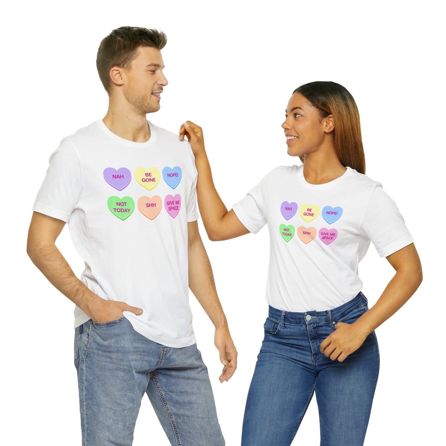 Funny Conversation Heart Unisex Jersey Short Sleeve Tee
