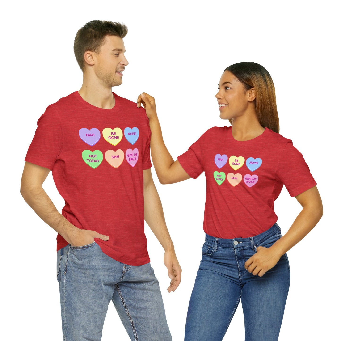Funny Conversation Heart Unisex Jersey Short Sleeve Tee