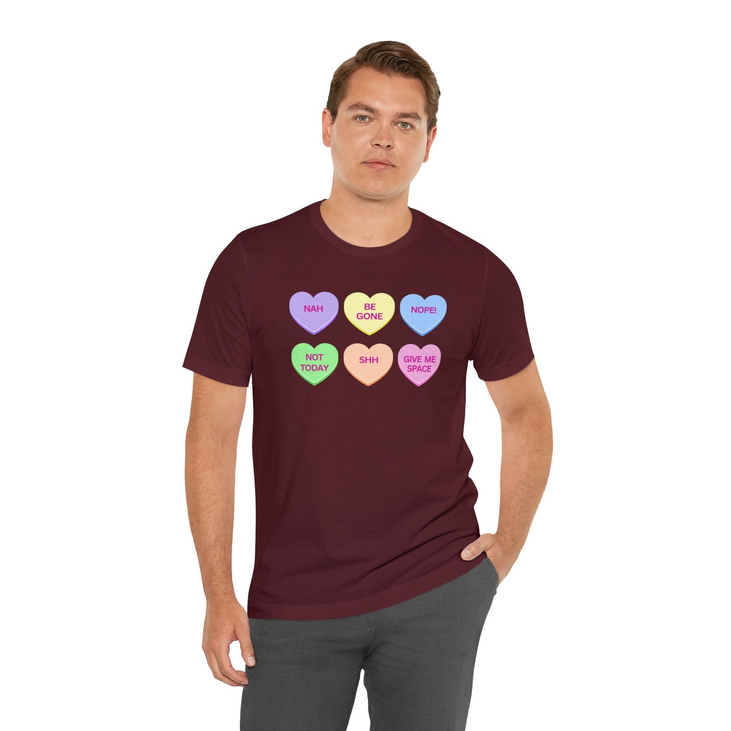 Funny Conversation Heart Unisex Jersey Short Sleeve Tee