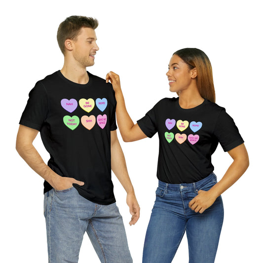 Funny Conversation Heart Unisex Jersey Short Sleeve Tee