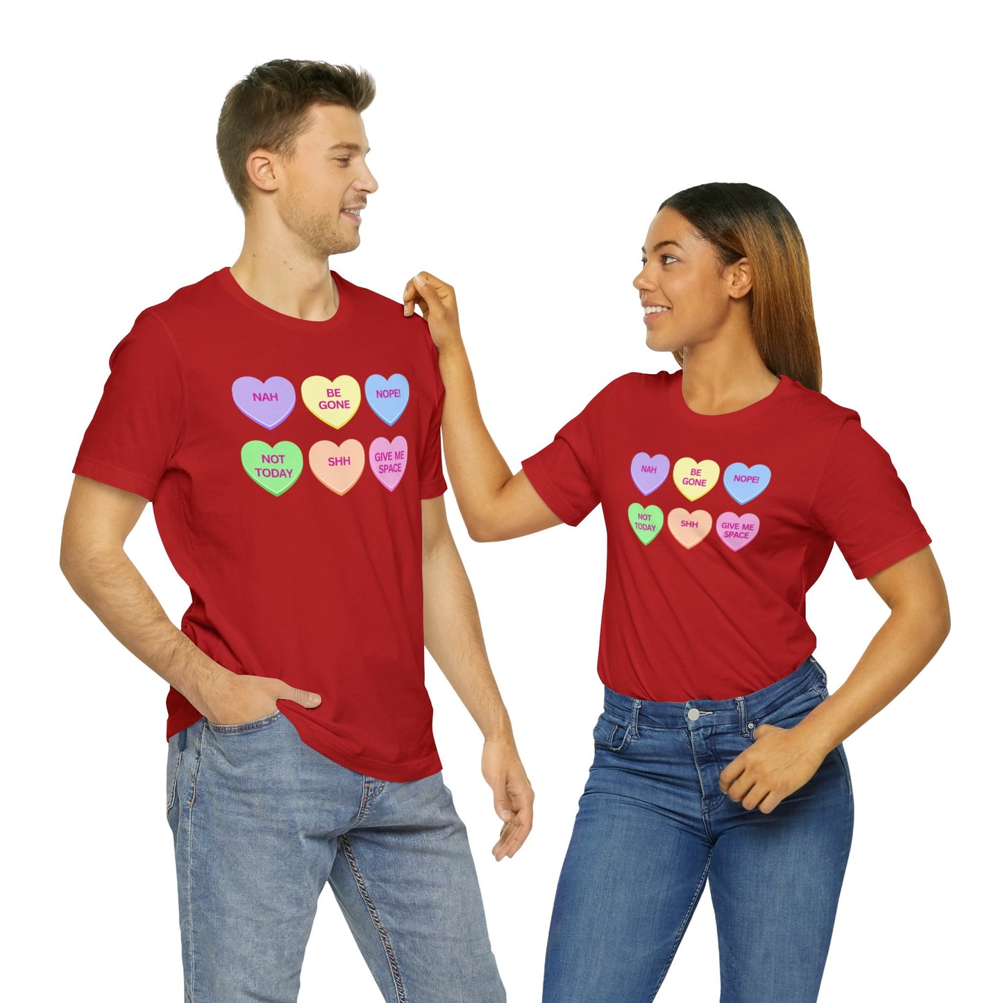 Funny Conversation Heart Unisex Jersey Short Sleeve Tee
