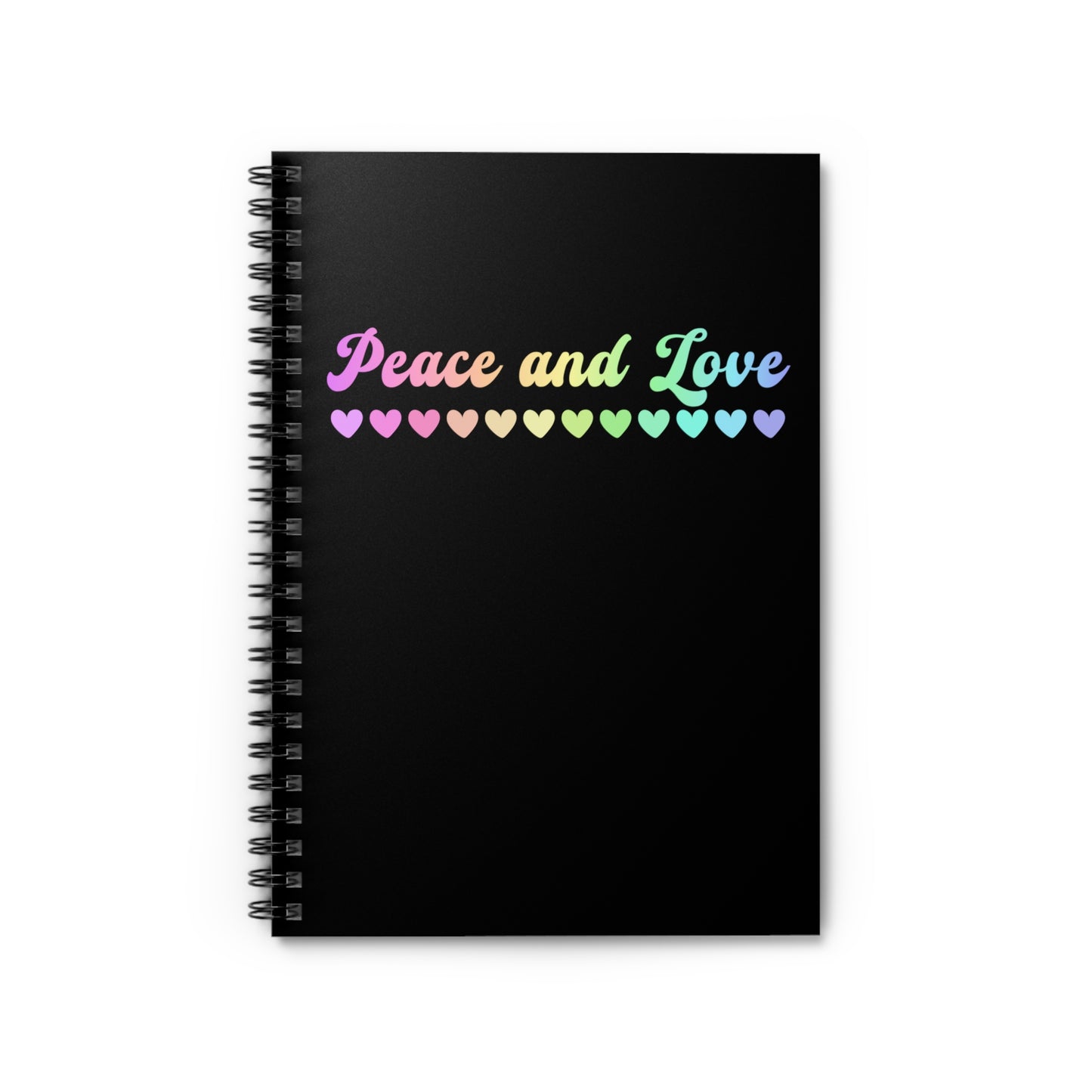 Peace and Love Spiral Notebook - Ruled Line