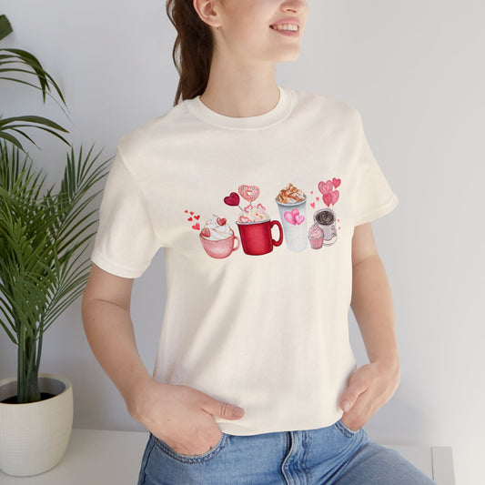 Valentines Coffee Unisex Short Sleeve Tee