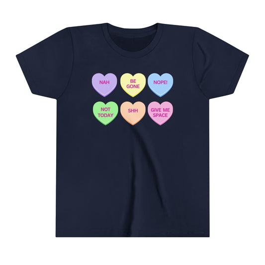 Funny Conversation Heart Youth Short Sleeve Tee