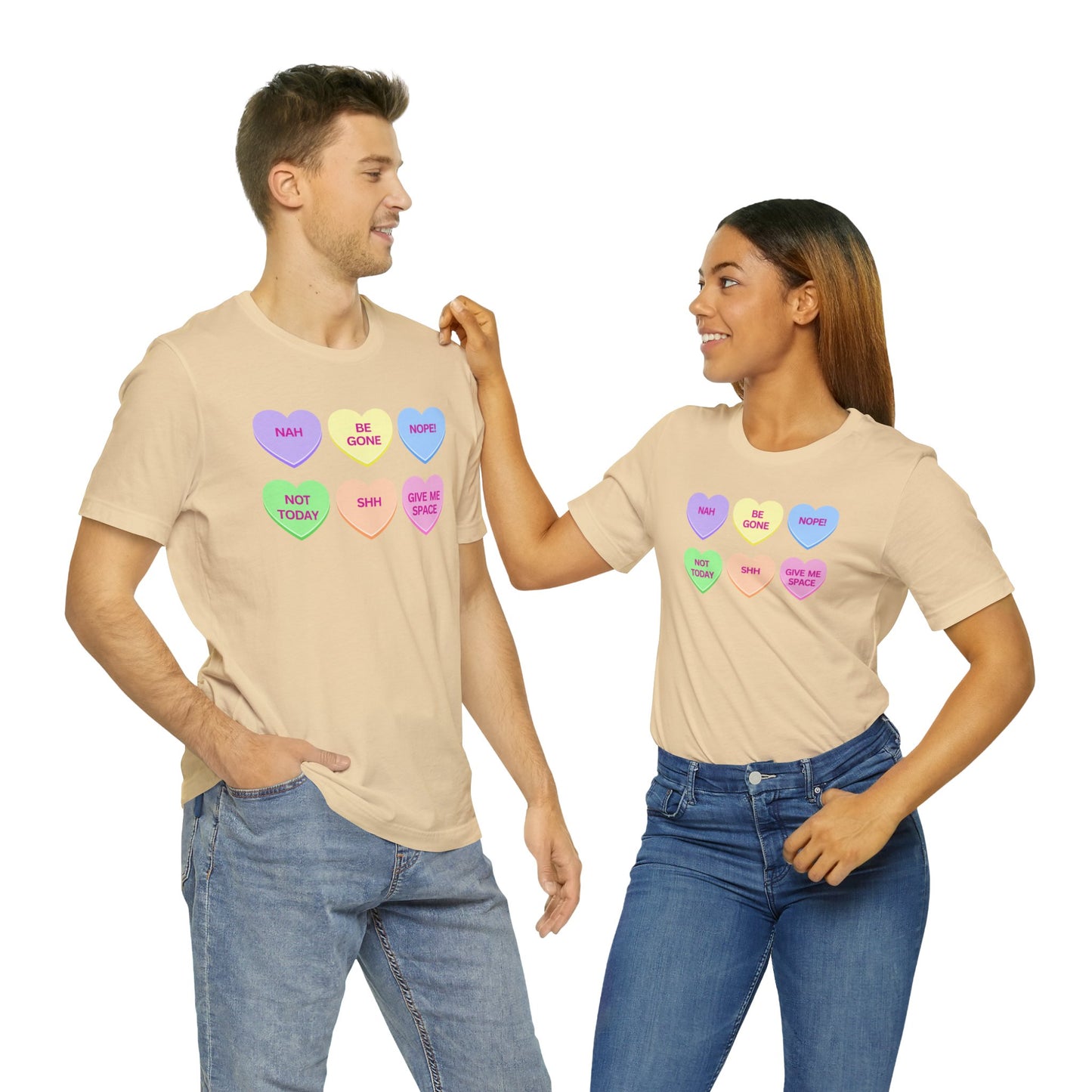 Funny Conversation Heart Unisex Jersey Short Sleeve Tee