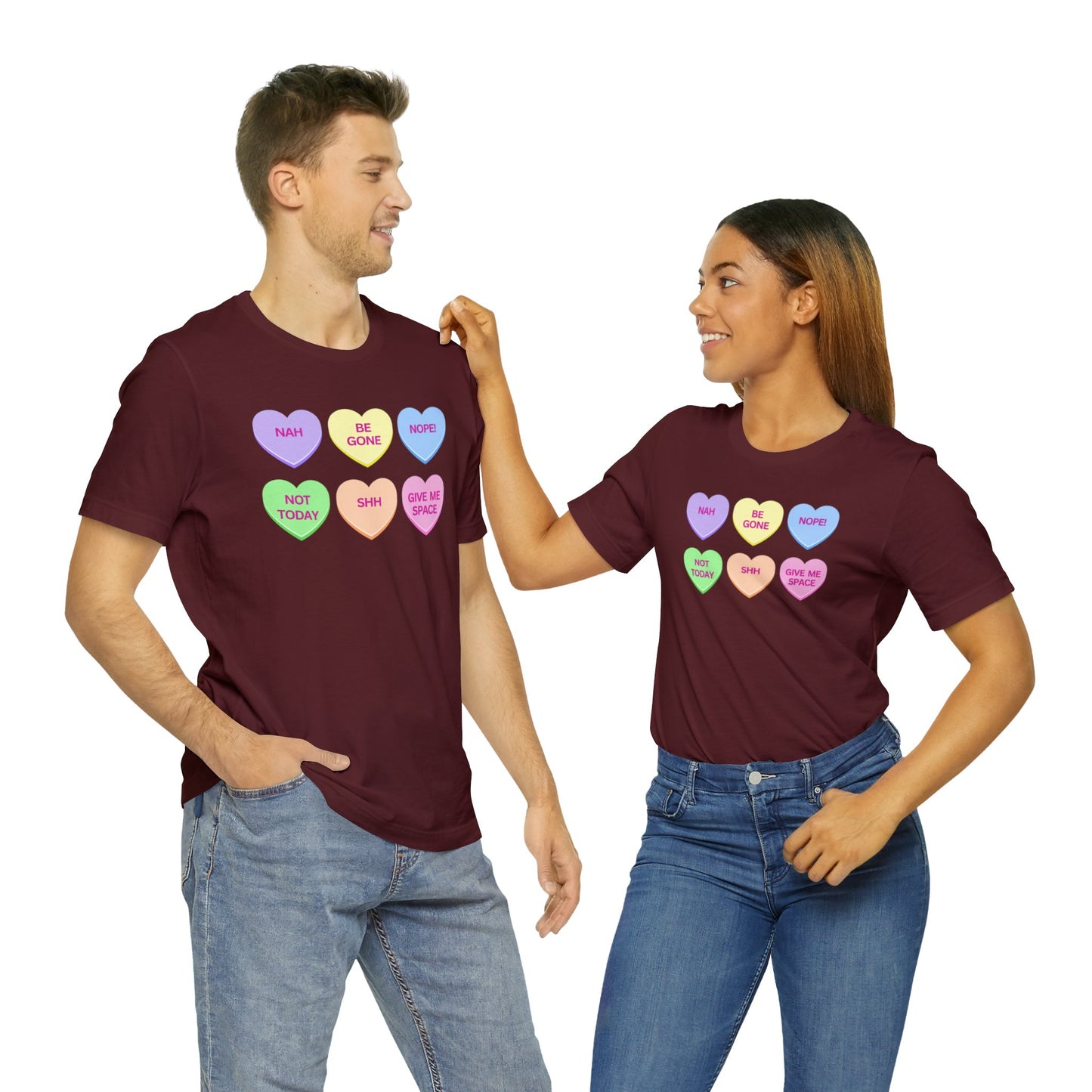Funny Conversation Heart Unisex Jersey Short Sleeve Tee