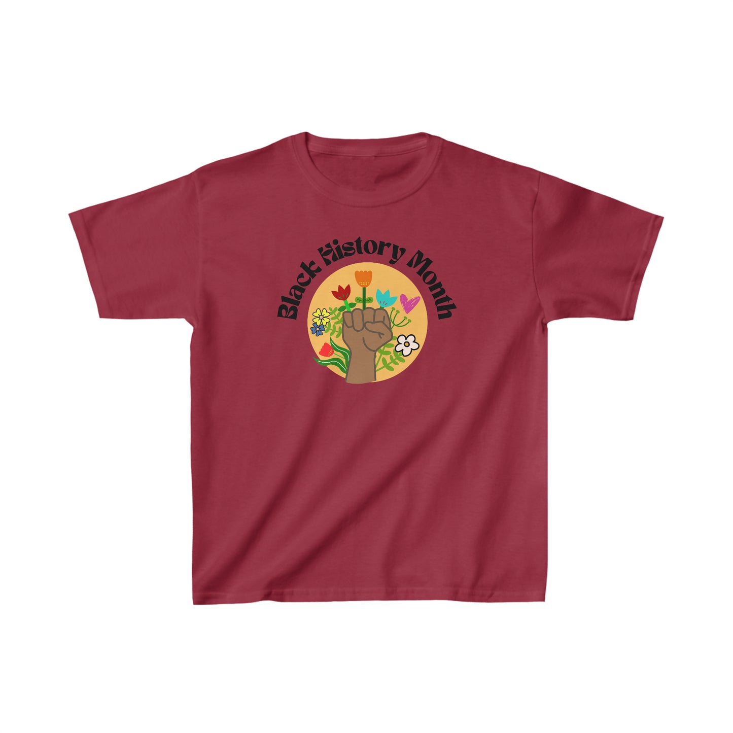 BHM Flowers and Fist Kids Cotton Tee