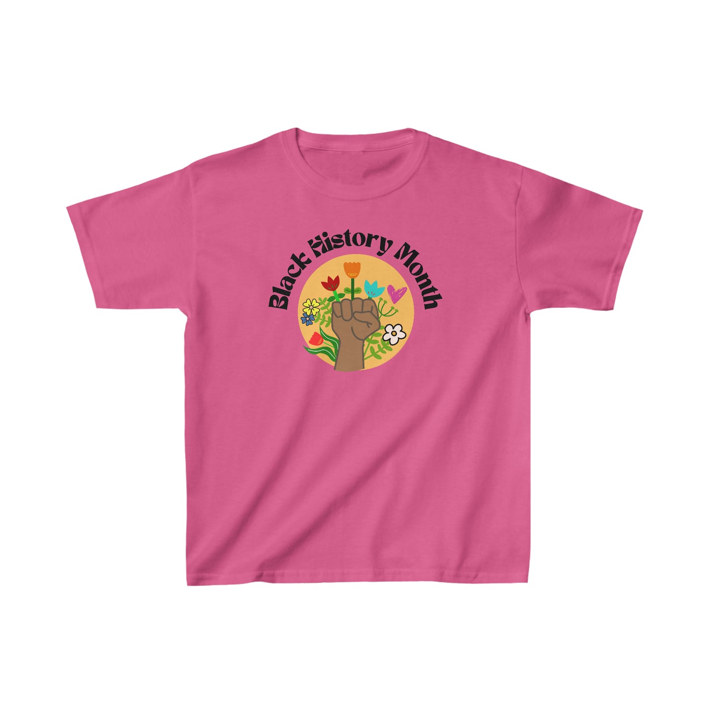 BHM Flowers and Fist Kids Cotton Tee