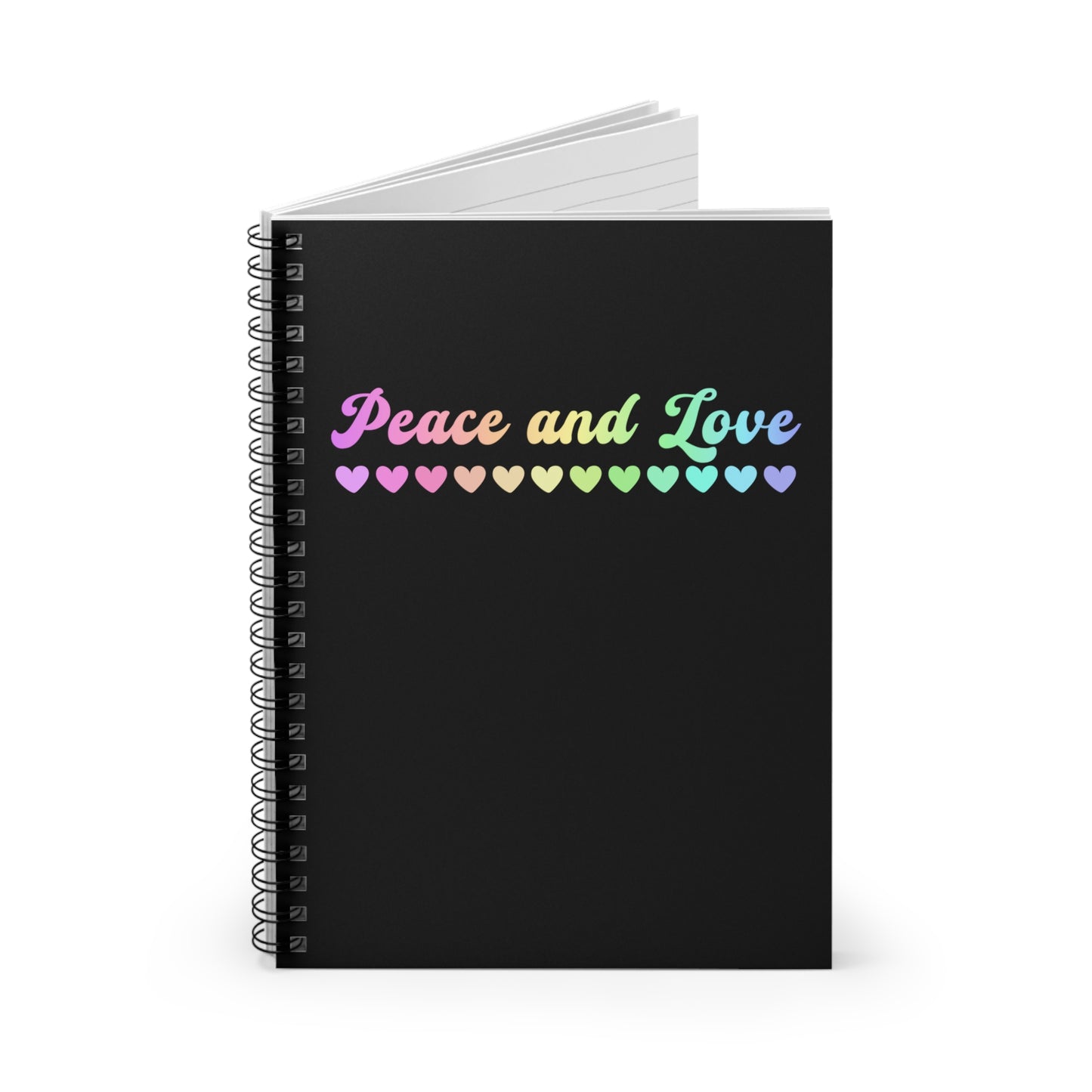 Peace and Love Spiral Notebook - Ruled Line