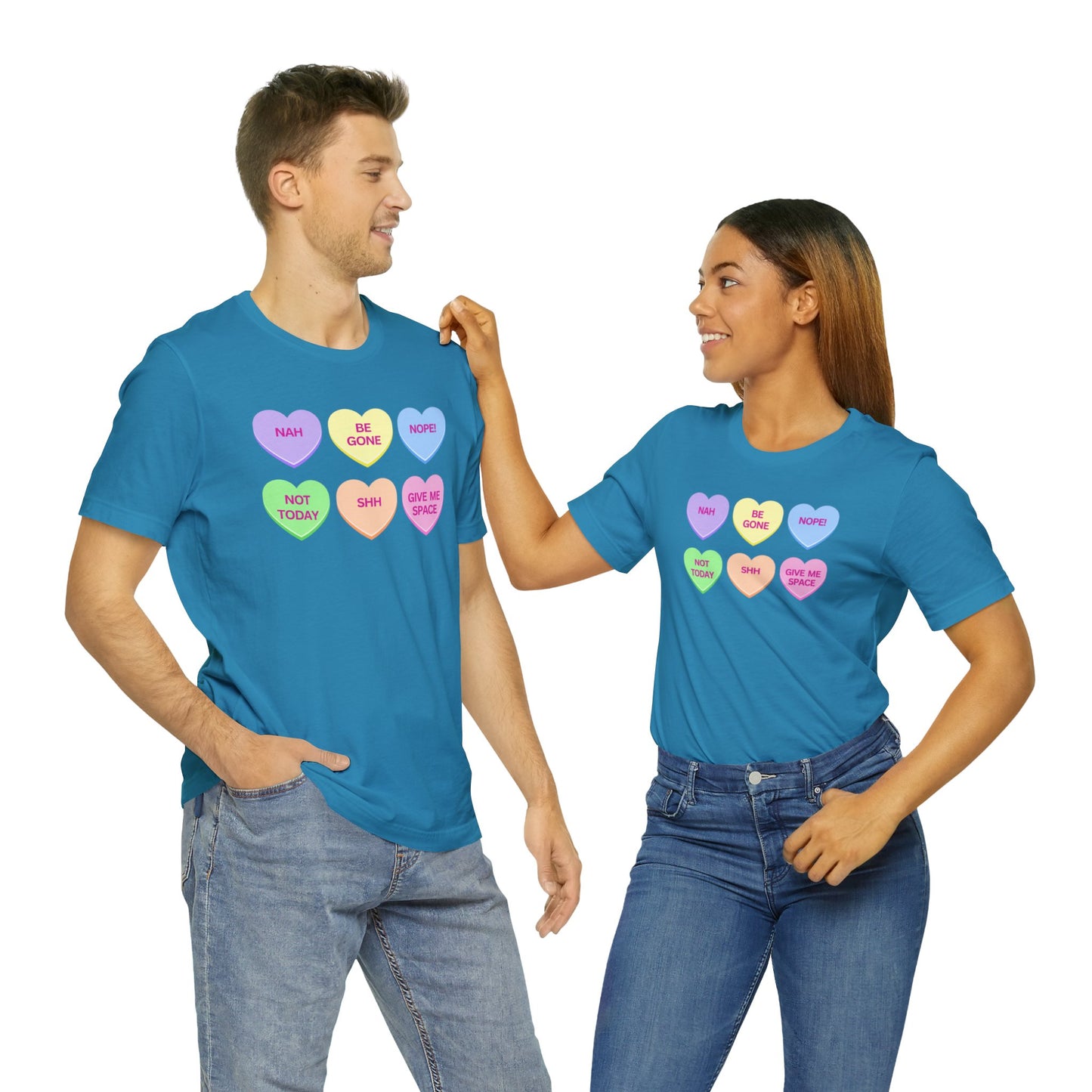 Funny Conversation Heart Unisex Jersey Short Sleeve Tee