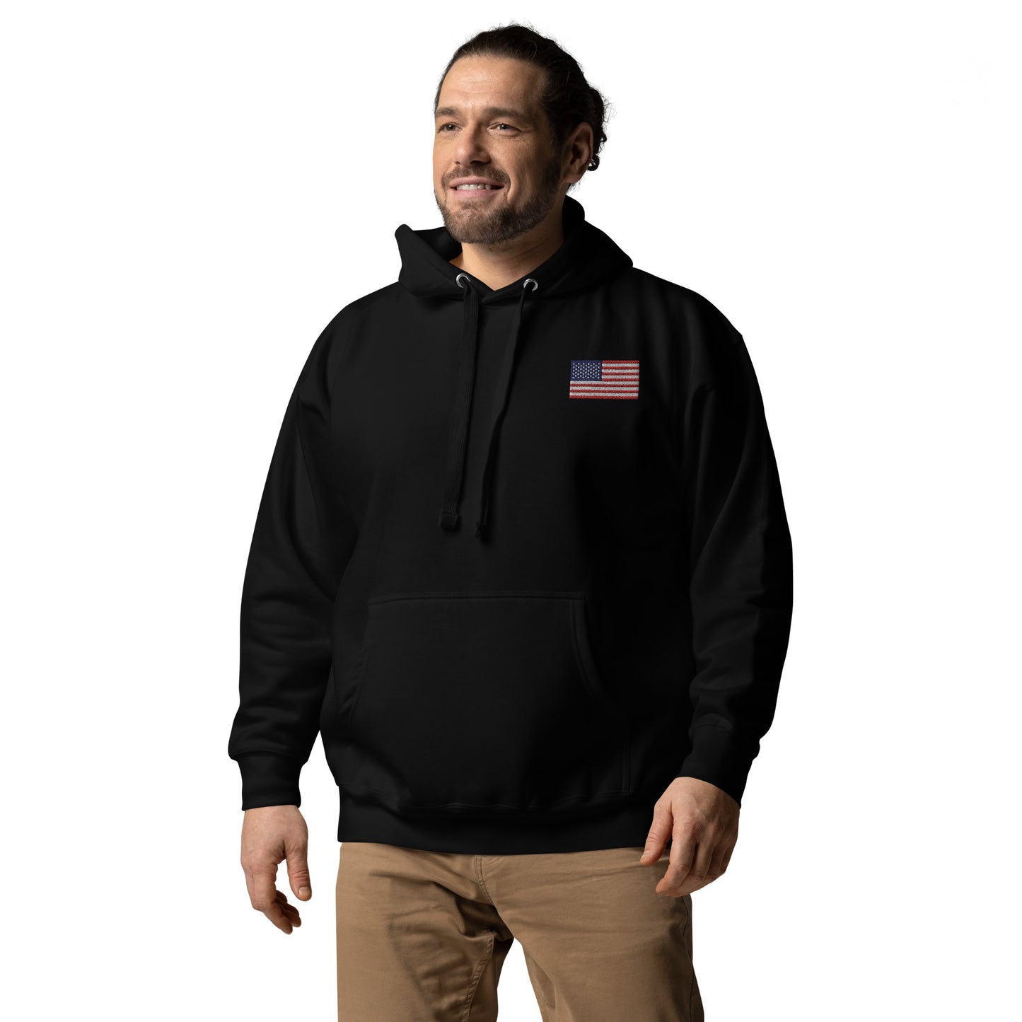 US Flag Embroidered Hoodie