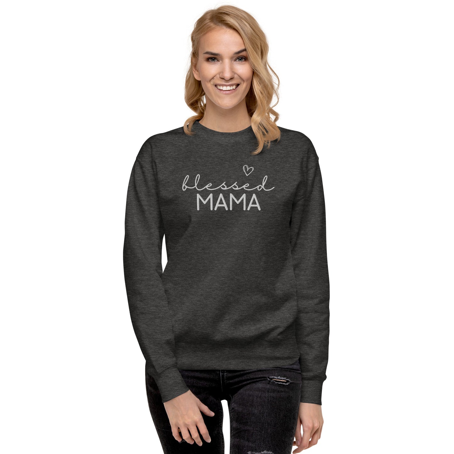 Blessed Mama Embroidered Sweatshirt